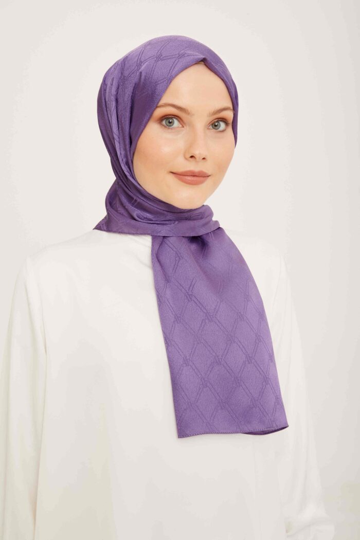 Armine Trend Jan Jan Mor Monogram Desenli Jakar Şal 6-21085 - Görsel 1