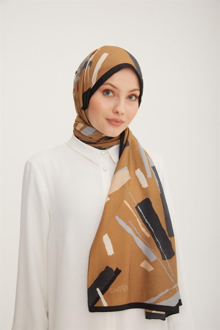 Armine Trend Karamel Rengi  Modal Şal 5341-20 - Görsel 1