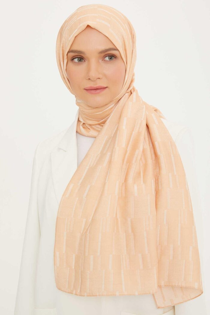 Armine Trend Koyu Krem Pure Lina Şal 12-1286 - Görsel 1