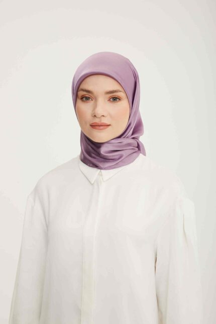 Armine Trend Lila Düz Renk Jan Jan Şifon Eşarp 803