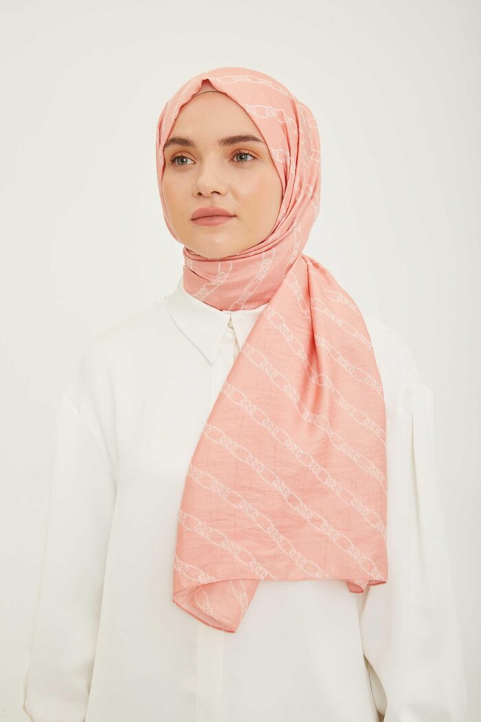 Armine Trend Pure Lina Pudra Pembesi Zincir Desen Şal 16-23031 - Görsel 1