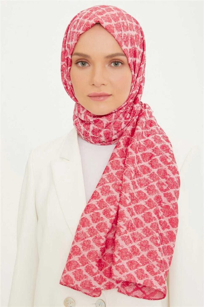 Armine Trend Şeker Pembe Pure Lina Şal 13-21226 - Görsel 1