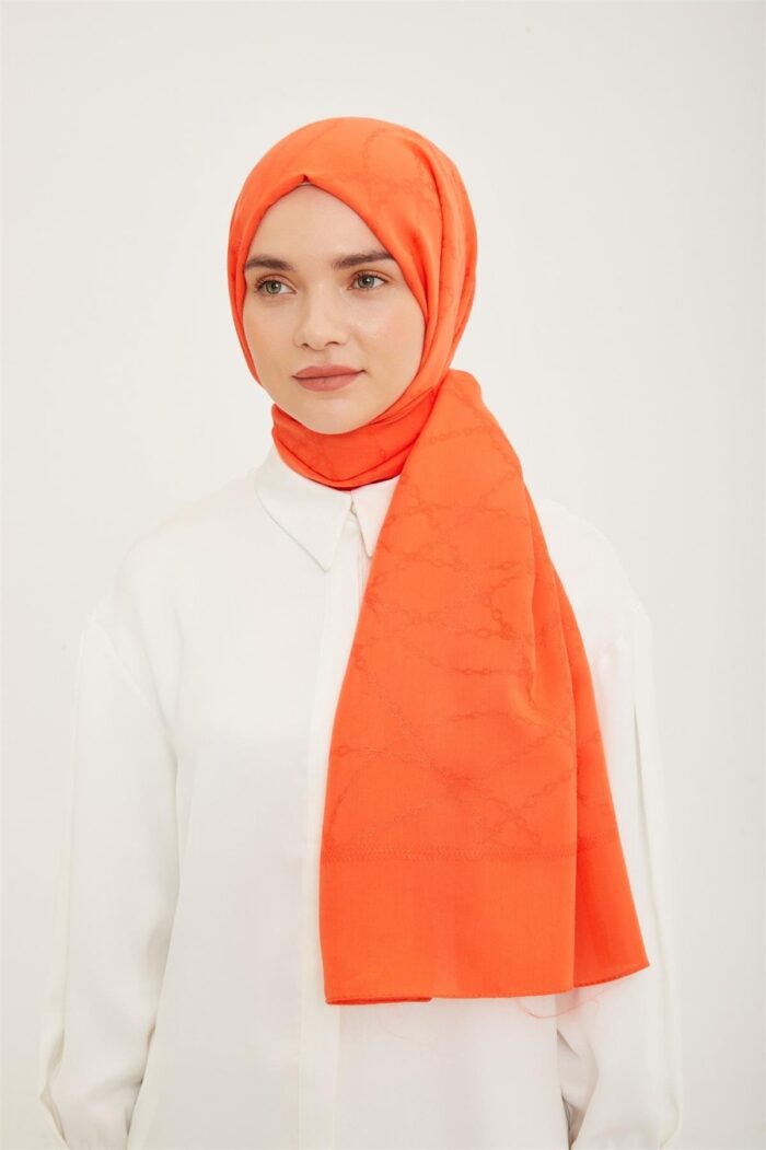 Armine Trend Turuncu Hazan Şal 1-23038 - Görsel 1