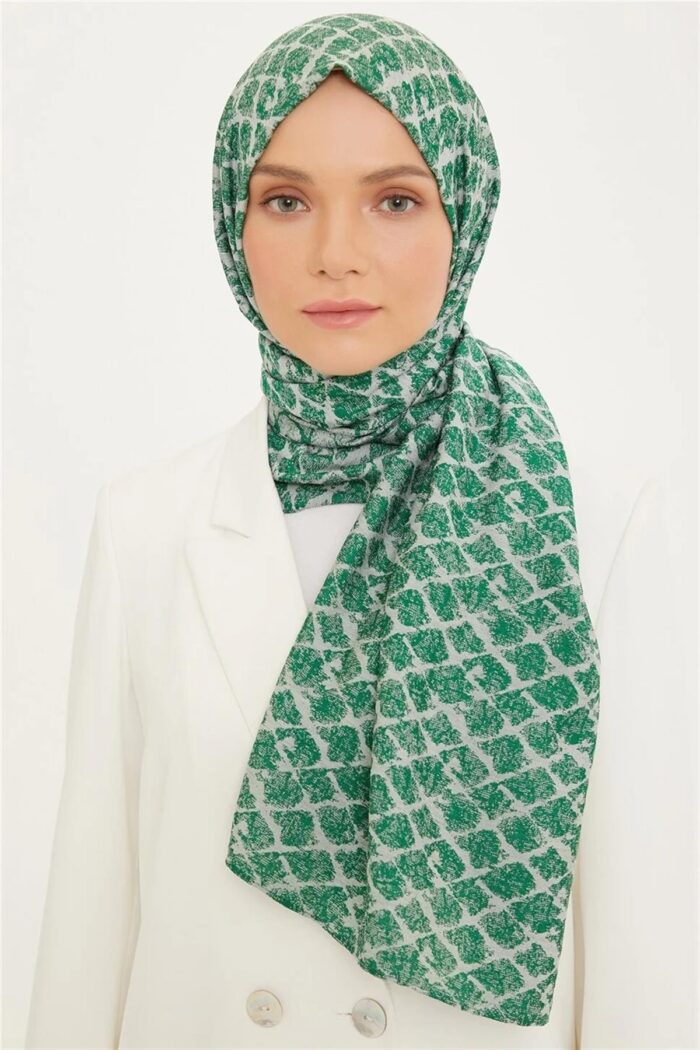 Armine Trend Yeşil Pure Lina Şal 13-21149 - Görsel 1