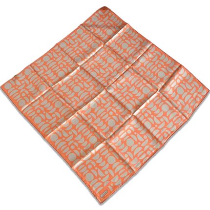 Armine Turuncu Geometrik Desen Tivil İpek Eşarp 9174 - 05