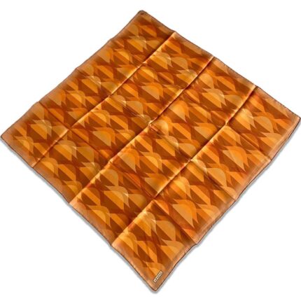 Armine Turuncu Geometrik Desen Tivil İpek Eşarp 9169 - 05