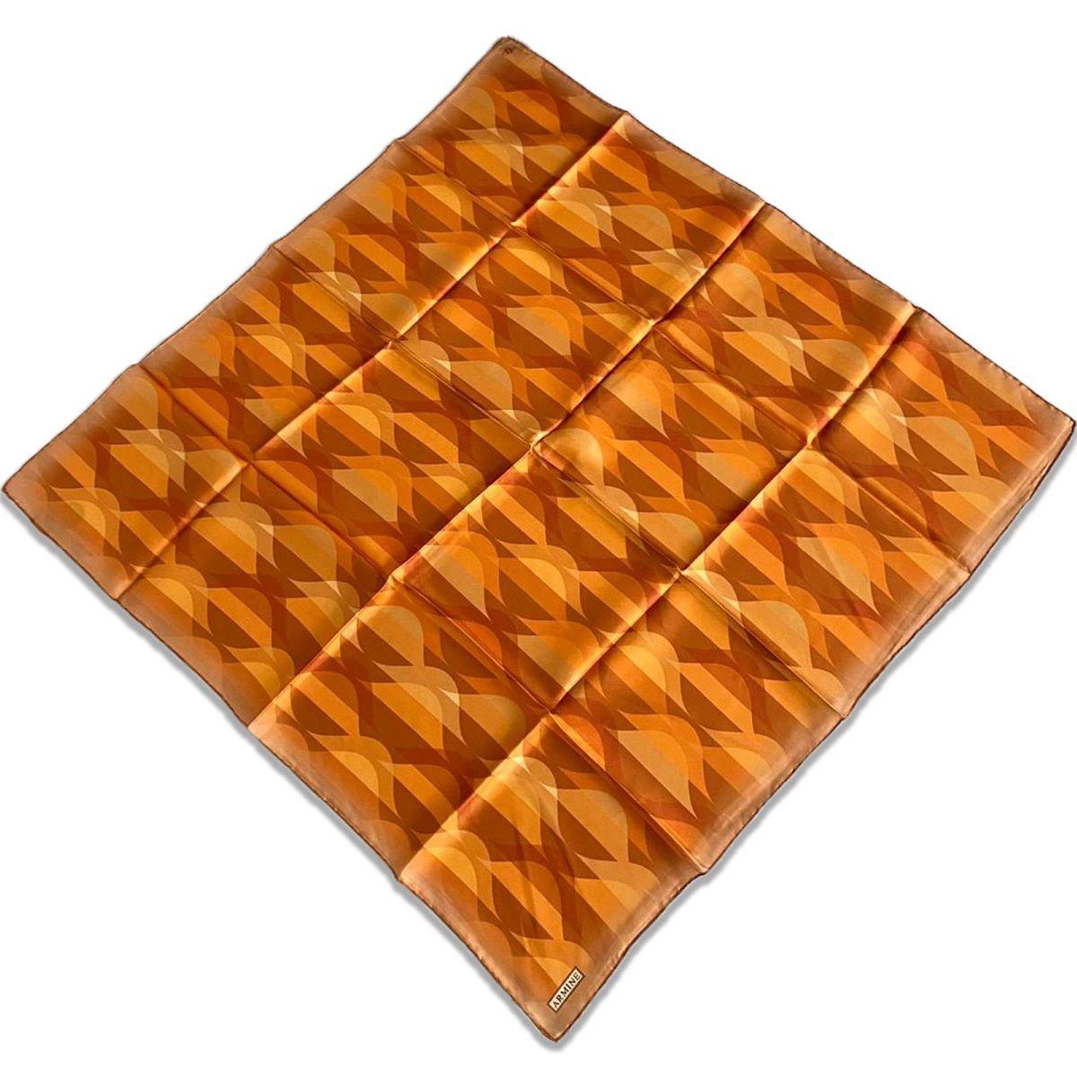 armine-turuncu-geometrik-desen-tivil-i-9f-98f Armine Turuncu Geometrik Desen Tivil İpek Eşarp 9169 - 05 - Görsel 1