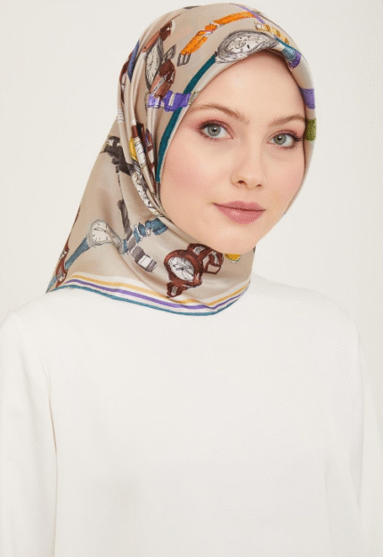 Armine Vizon Karma Desen Tivil İpek Eşarp 9141 - 80