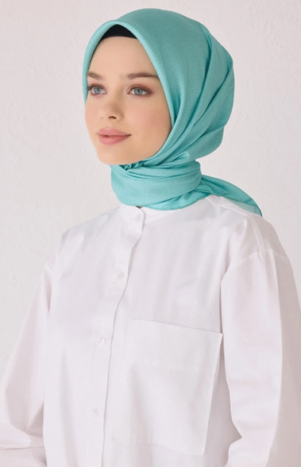 Belli Tivil İpek Eşarp 4055 - 83 Mint Yeşili Karışık Desen