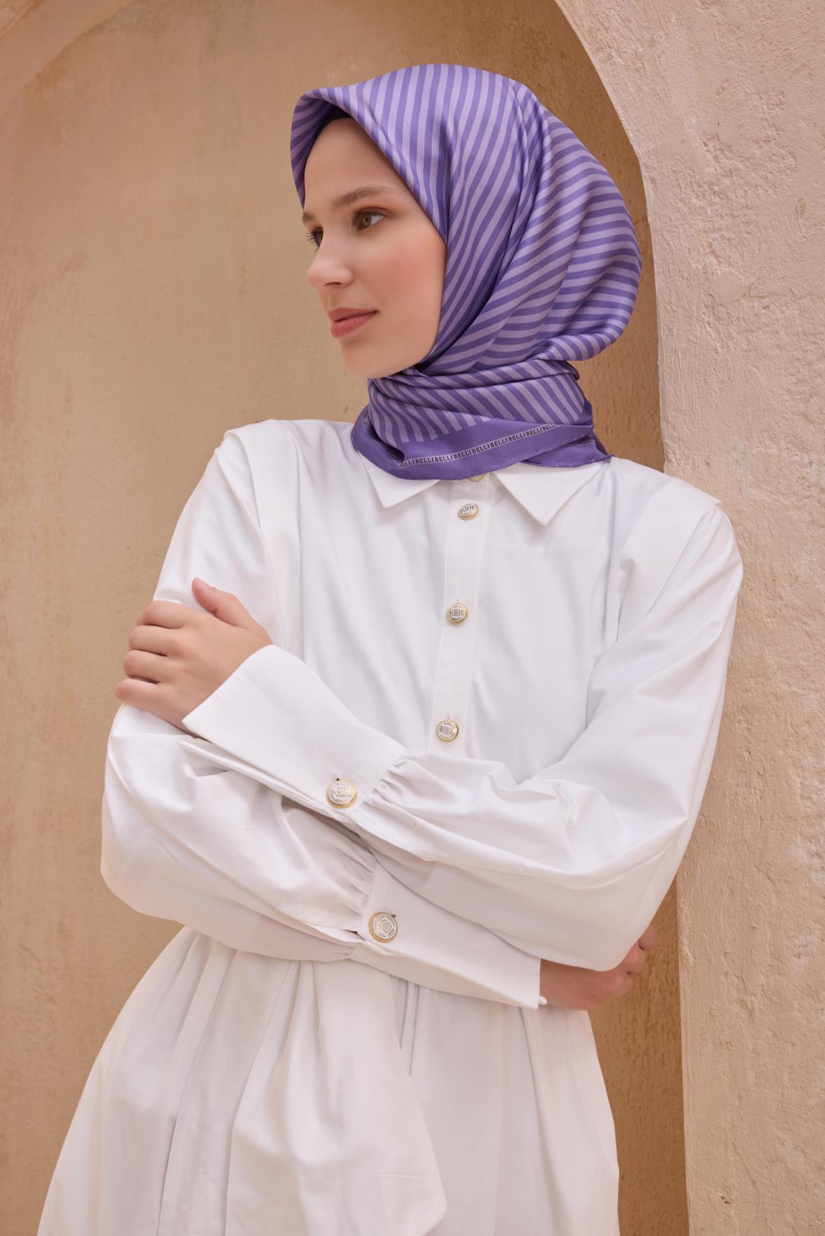 belli-tivil-ipek-esarp-4115-92-mor-kar-43ed-a Belli Tivil İpek Eşarp 4115 - 92 Mor Karışık Desen - Görsel 1