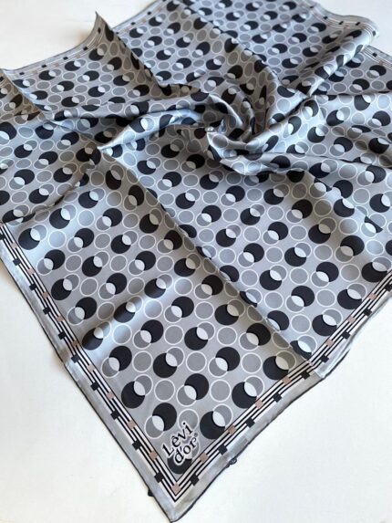 Levidor Tivil İpek Eşarp 4094 - 1 Gri Karışık Desen