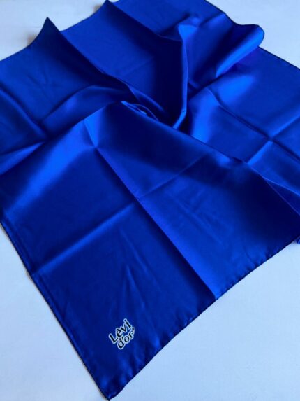 Levidor Tivil İpek Eşarp 420597 Saks Mavi Düz Renk