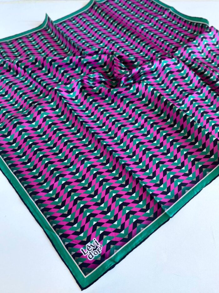 Levidor Tivil İpek Eşarp 47089 Pembe Karışık Desen - Görsel 1