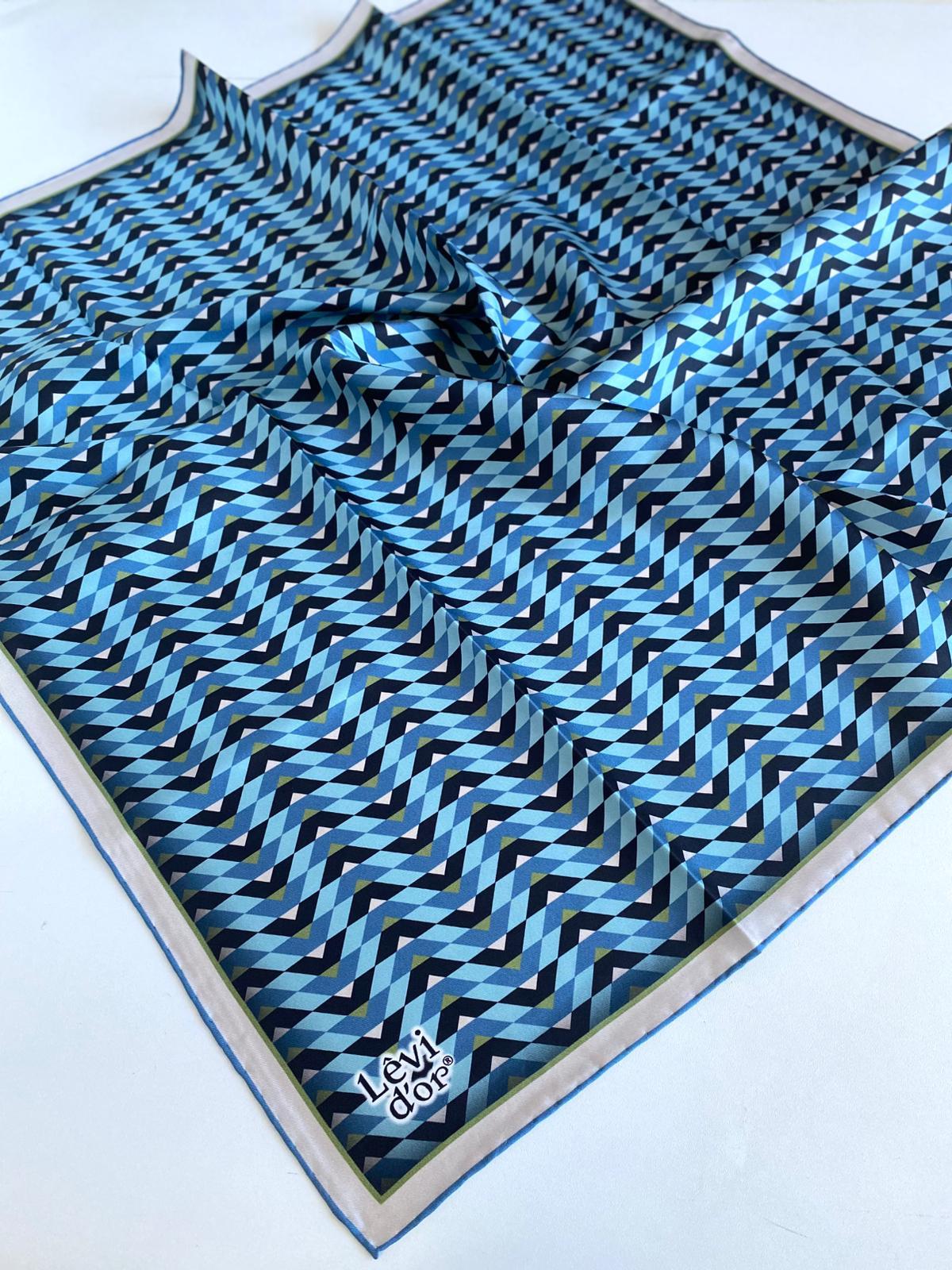 levidor-tivil-ipek-esarp-47090-mavi-ka-7-071b Levidor Tivil İpek Eşarp 47090 Mavi Karışık Desen - Görsel 1