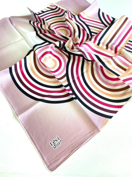 Levidor Tivil Saf İpek Eşarp 48935 Pembe Karışık Desen