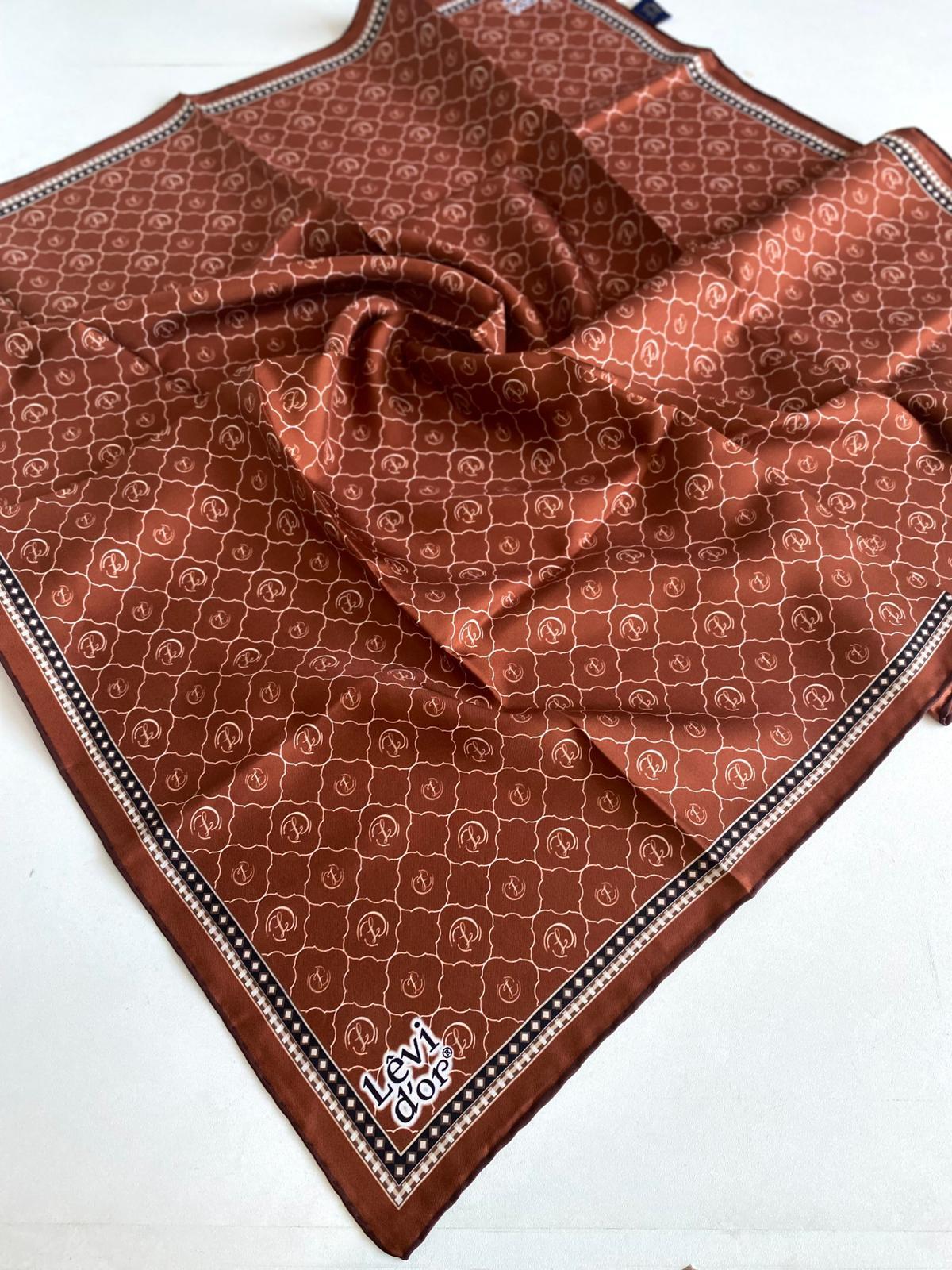 levidor-tivil-saf-ipek-esarp-49248-tab-8eb-4b Levidor Tivil Saf İpek Eşarp 49248 Taba Karışık Desen - Görsel 1