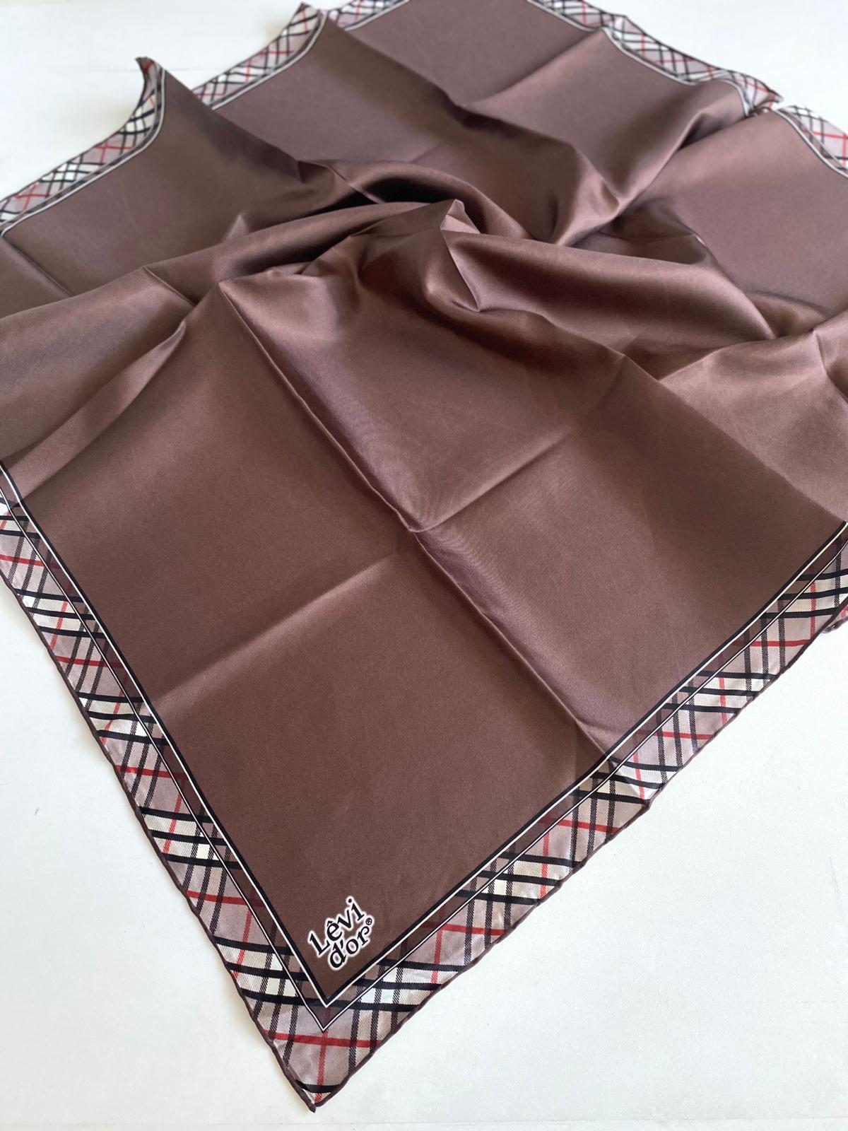 levidor-tivil-saf-ipek-esarp-49253-kah-b733e9 Levidor Tivil Saf İpek Eşarp 49253 Kahve Karışık Desen - Görsel 1