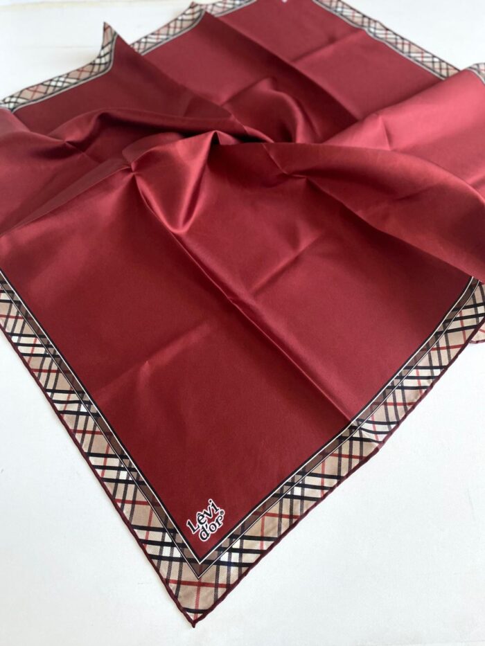 Levidor Tivil Saf İpek Eşarp 49255 Bordo Karışık Desen - Görsel 1