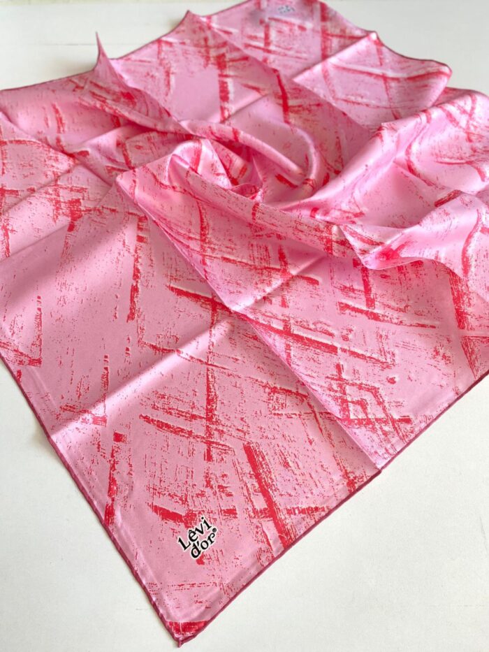 Levidor Tivil Saf İpek Eşarp 49363 Pembe Karışık Desen - Görsel 1