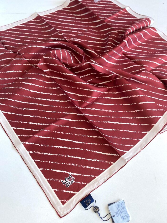 Levidor Tivil Saf İpek Eşarp 49368 Bordo Karışık Desen - Görsel 1