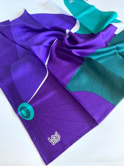 Levidor Tivil Saf İpek Eşarp 49459 Mor Karışık Desen