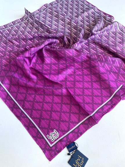 Levidor Tivil Saf İpek Eşarp 49463 Koyu Pembe Karışık Desen