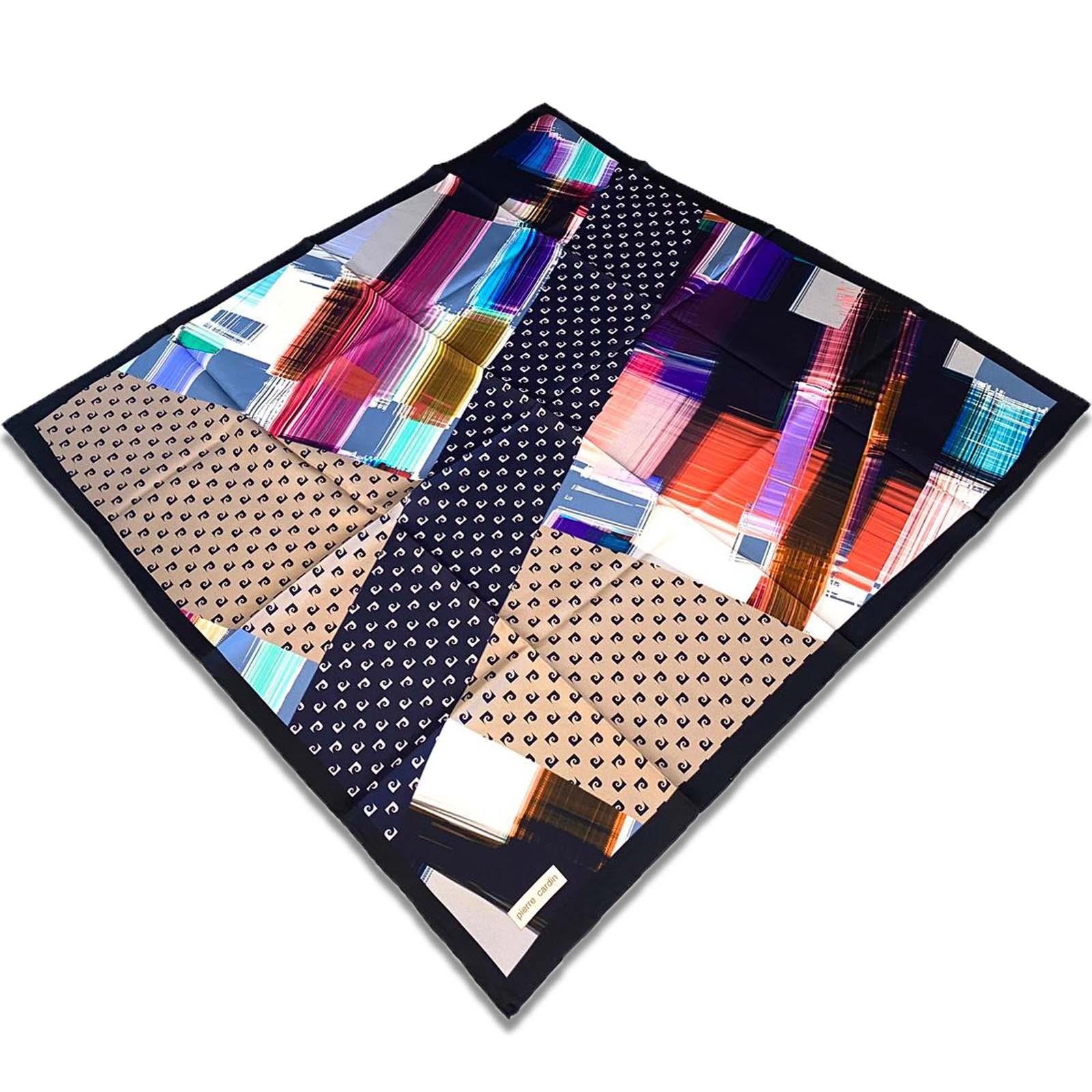 pierre-cardin-lacivert-karma-desen-tiv-52a76- Pierre Cardin Lacivert Karma Desen Tivil İpek Eşarp 8847438 - 921 - Görsel 1