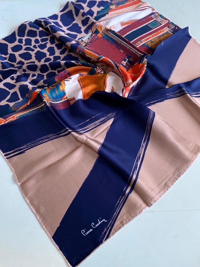 Pierre Cardin Sura İpek Eşarp 42794 Vizon Karışık Desen - Görsel 1