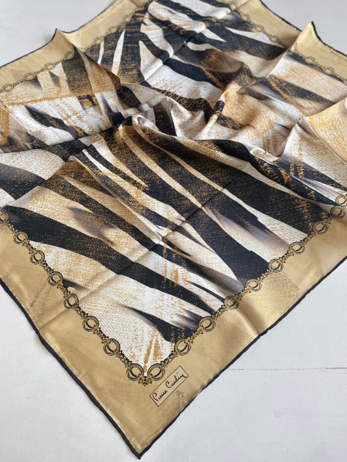 Pierre Cardin Sura İpek Eşarp 42942 Gold Karışık Desen - Görsel 1