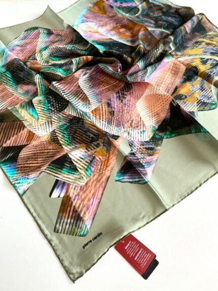 Pierre Cardin Sura İpek Eşarp 8553230-351-48148 Soft Yeşil Karışık Desen