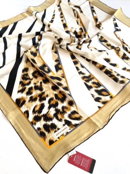 Pierre Cardin Sura İpek Eşarp 8585230 - 312 47809 Gold Leopar Desen