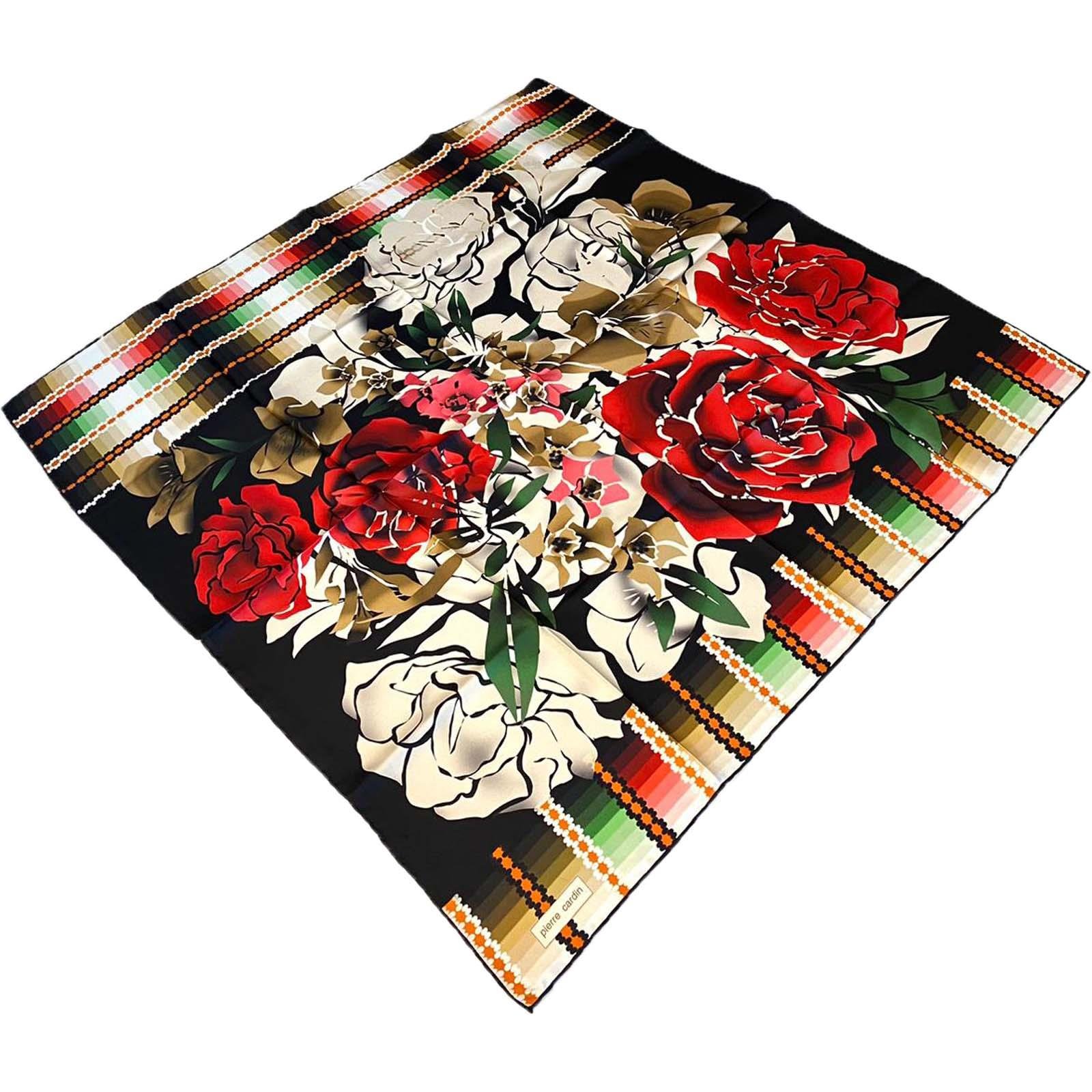 pierre-cardin-yesil-kirmizi-karma-dese-82de77 Pierre Cardin Yeşil Kırmızı Karma Desen Tivil İpek Eşarp 8750438 - 911 - Görsel 1