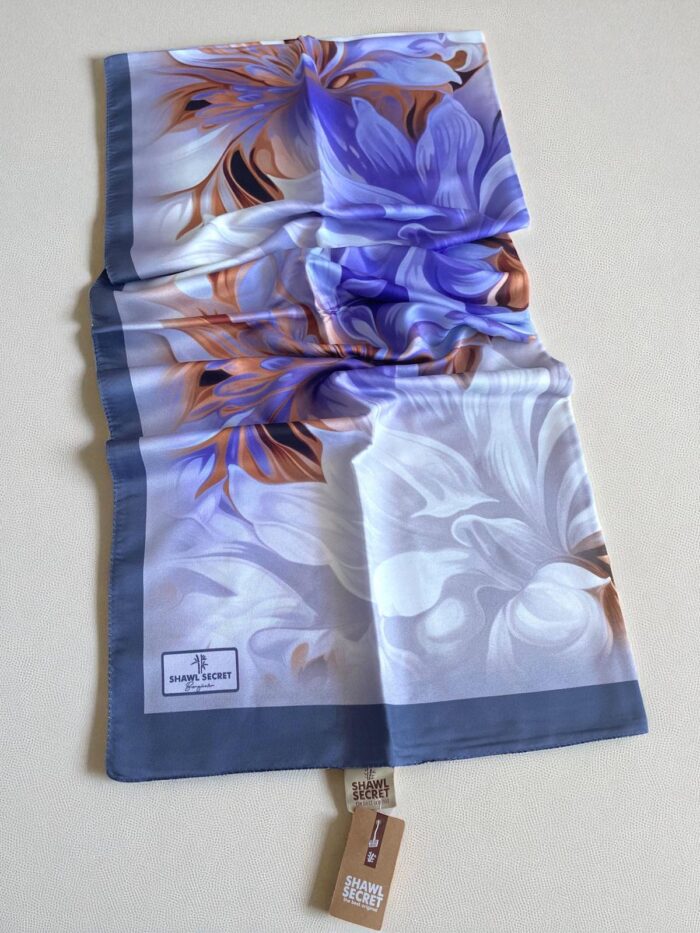 Shawl Secret Bergüzar Kokulu Tivil Soft Şal 50006 Mor Karışık Desen - Görsel 1
