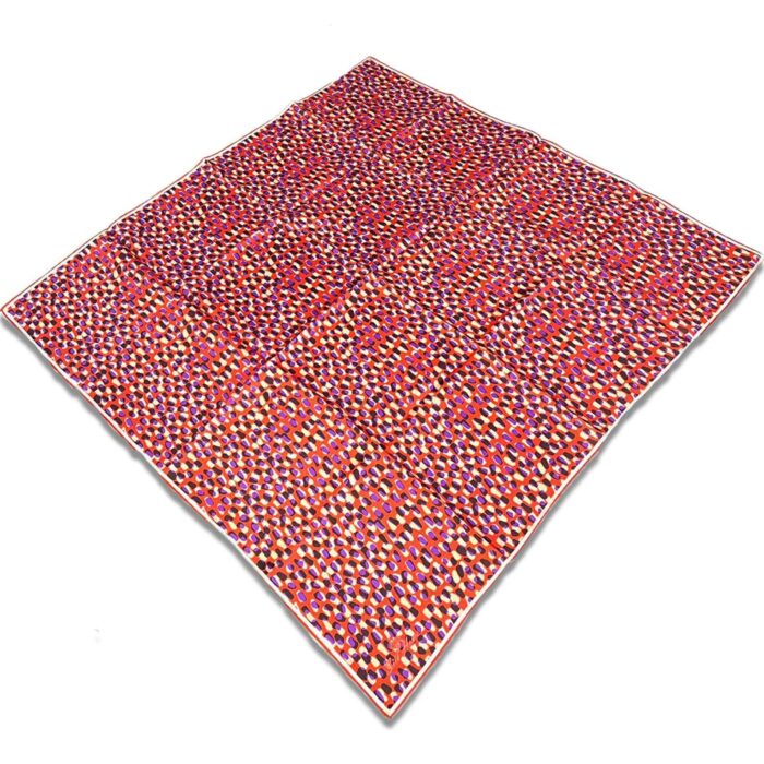 Silk Home Kırmızı Mor Karma Desen Tivil İpek Eşarp 11426-244 - Görsel 1