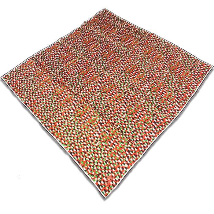 Silk Home Kırmızı Yeşil Karma Desen Tivil İpek Eşarp 11426-239 - Görsel 1