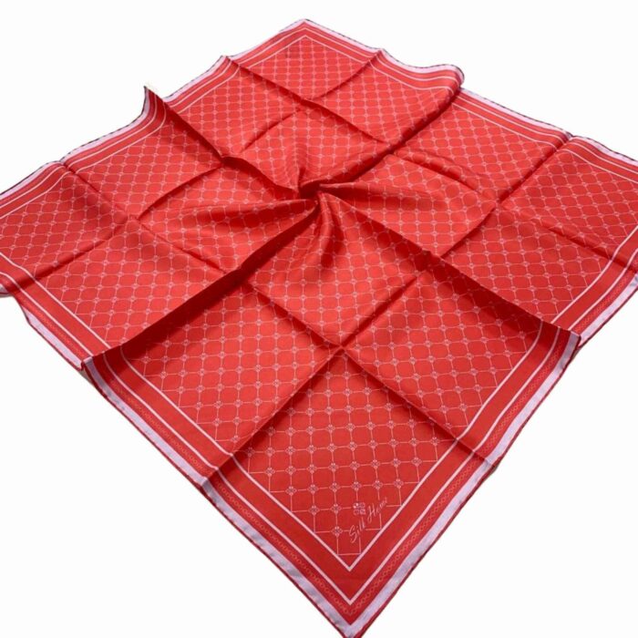 Silk Home Nar Çiçeği Monogram Desenli Tivil İpek Eşarp 11393-98 - Görsel 1