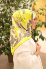 Silk Home Tivil İpek Eşarp 11439-02 Sarı Karışık Desen - Görsel 2