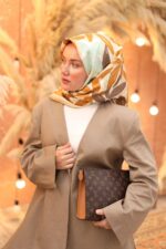 Silk Home Tivil İpek Eşarp 11439-44 Bej Karışık Desen - Görsel 2