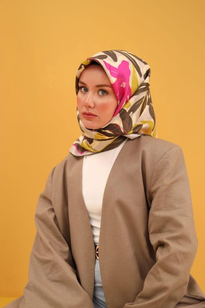 Silk Home Tivil İpek Eşarp 11439-45 Sütlü Kahve - Görsel 1