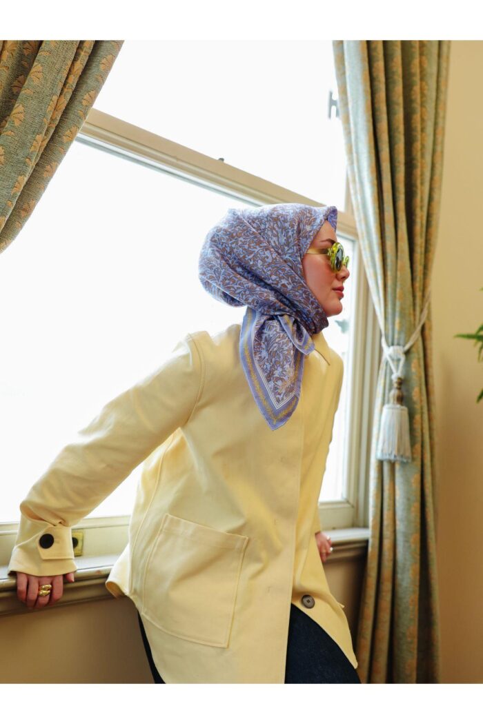 Silk Home Tivil İpek Eşarp 11459-40 Lila Karışık Desen - Görsel 1