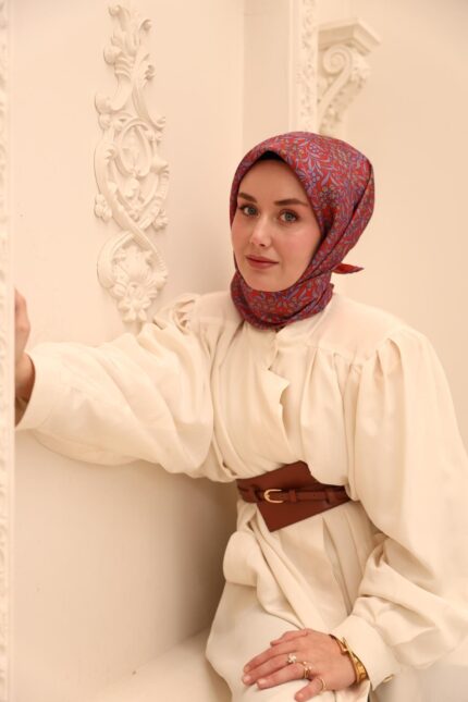 Silk Home Tivil İpek Eşarp 11464-38 Kırmızı Karışık Desen