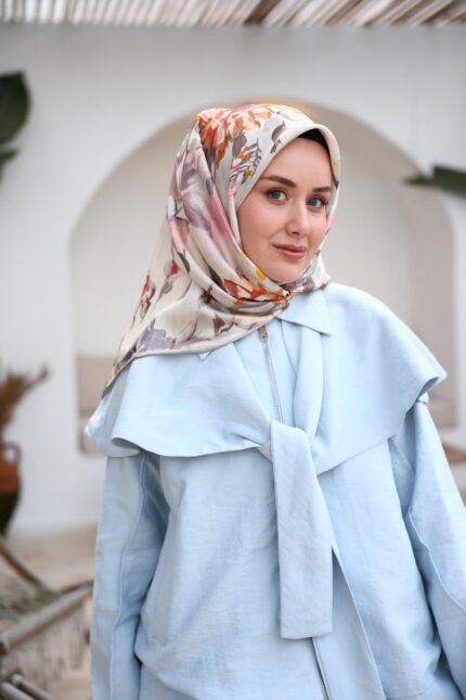 Silk Home Tivil İpek Eşarp 11467-37 Gümüş Karışık Desen