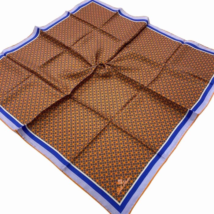Silk Home Turuncu Geometrik Desenli Tivil İpek Eşarp 11414-98 - Görsel 1