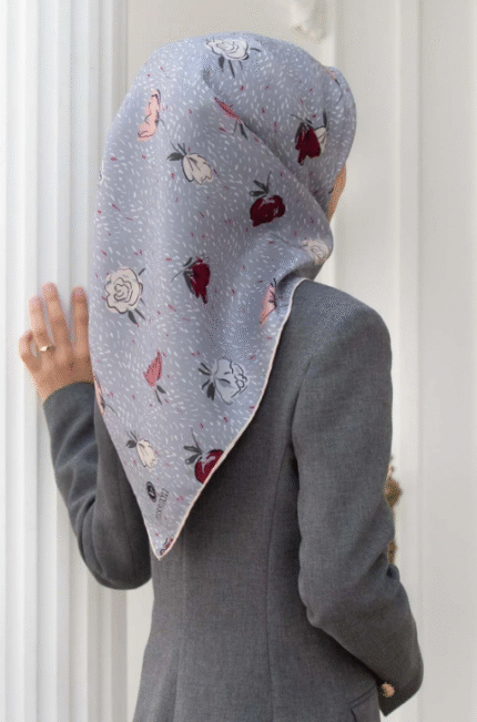 Vissona Tivil İpek Eşarp 17645 - 15 - 0028 - 0019 Gri Karışık Desen