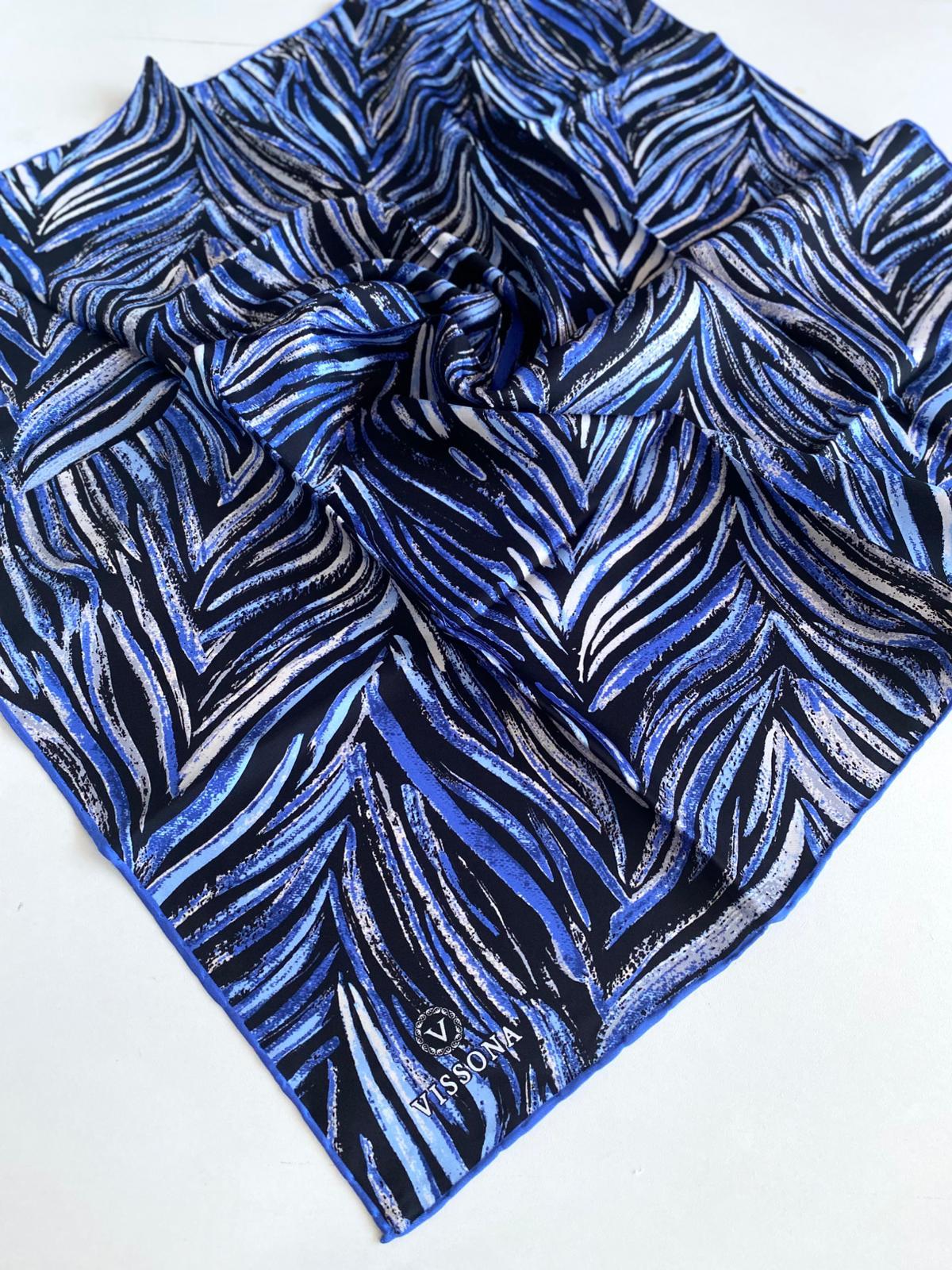 vissona-tivil-ipek-esarp-51755-4-0001-0f9-0a Vissona Tivil İpek Eşarp 51755 - 4 - 0001 - 0031 Siyah Karışık Desen - Görsel 1