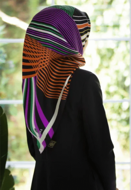 Vissona Tivil İpek Eşarp 51837 - 5 - 0013 - 0025 Siyah Karışık Desen