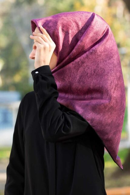 Vissona Tivil İpek Eşarp 7316 - 0022 Mor Karışık Desen