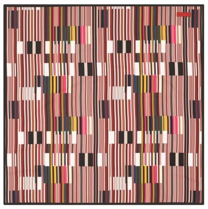 Aker Bordo-Siyah Geometrik Desenli Sport Tivil Eşarp 3410797-916