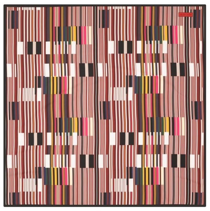 Aker Bordo - Siyah Geometrik Desenli Sport Tivil Eşarp 3410797 - 916 - Görsel 1