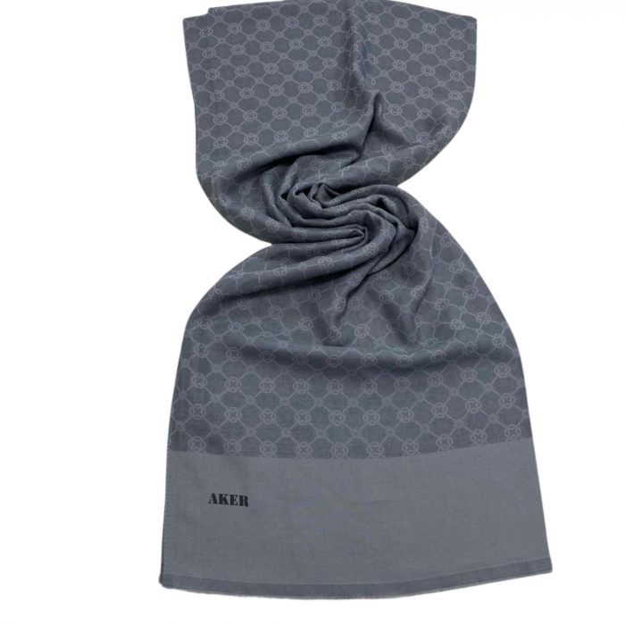 Aker Elegance Şal Gri Monogram Desenli 1090100-972 - Görsel 1